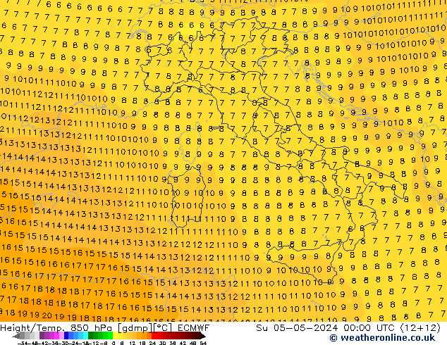 Z500/Rain (+SLP)/Z850 ECMWF Dom 05.05.2024 00 UTC