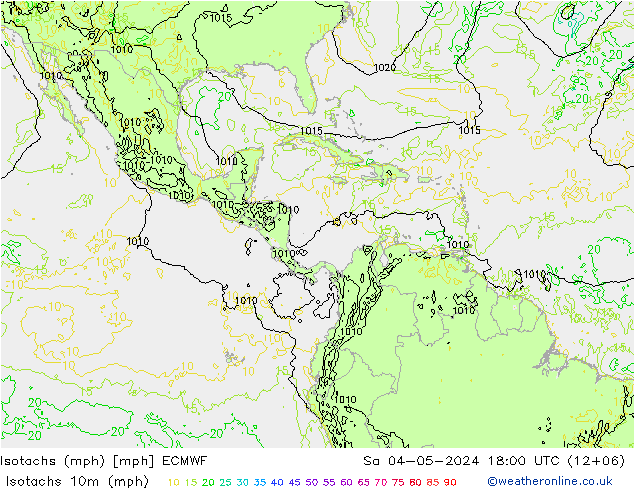 Isotachs (mph) ECMWF Sa 04.05.2024 18 UTC