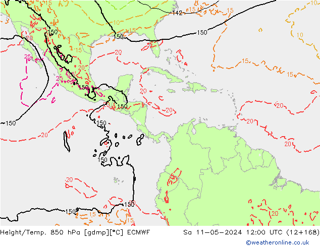 Z500/Regen(+SLP)/Z850 ECMWF za 11.05.2024 12 UTC