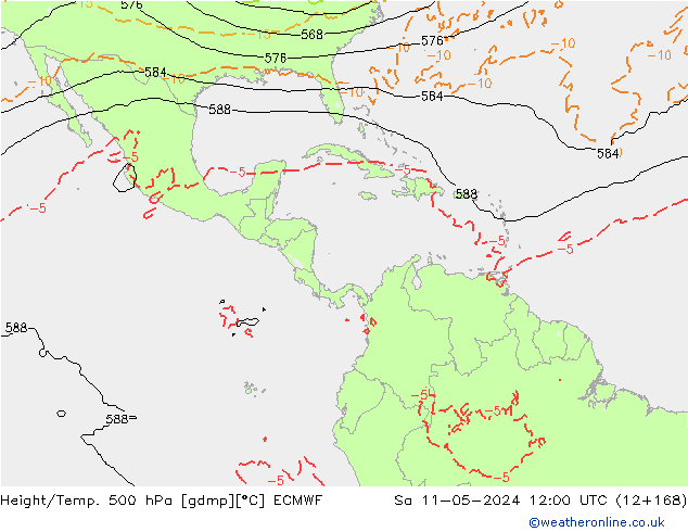 Z500/Regen(+SLP)/Z850 ECMWF za 11.05.2024 12 UTC