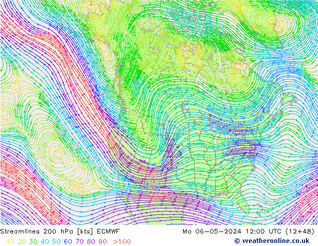 Rüzgar 200 hPa ECMWF Pzt 06.05.2024 12 UTC