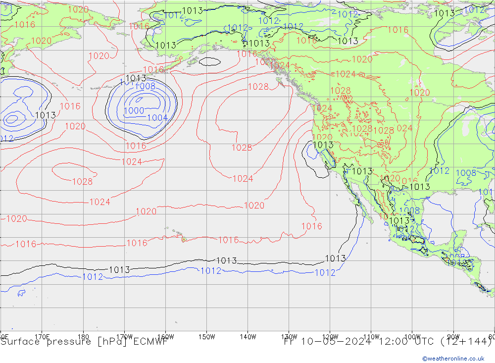 приземное давление ECMWF пт 10.05.2024 12 UTC