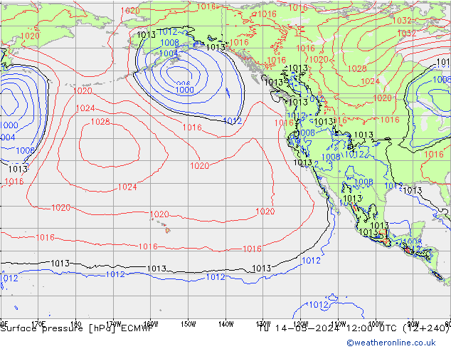 ciśnienie ECMWF wto. 14.05.2024 12 UTC