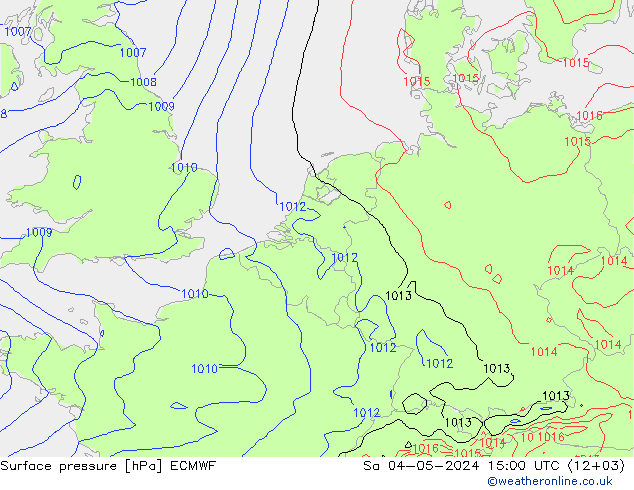 Pressione al suolo ECMWF sab 04.05.2024 15 UTC