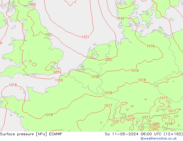 Bodendruck ECMWF Sa 11.05.2024 06 UTC