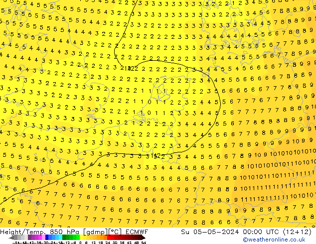 Z500/Rain (+SLP)/Z850 ECMWF So 05.05.2024 00 UTC