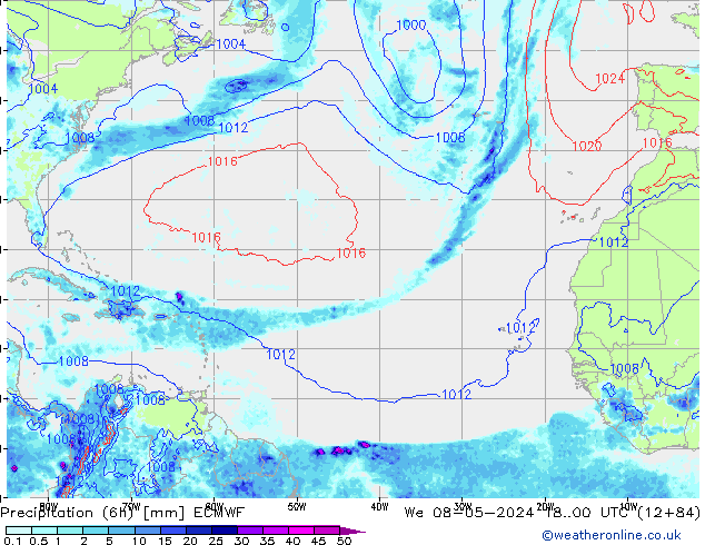 Z500/Rain (+SLP)/Z850 ECMWF We 08.05.2024 00 UTC