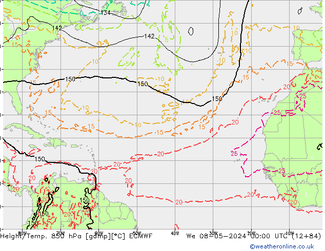 Z500/Rain (+SLP)/Z850 ECMWF We 08.05.2024 00 UTC