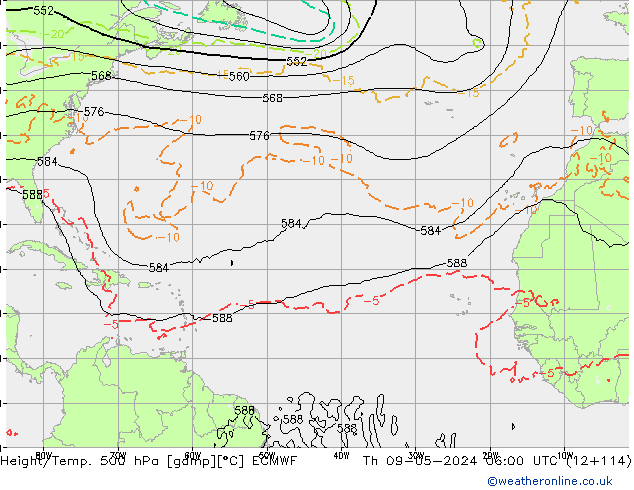 Z500/Rain (+SLP)/Z850 ECMWF Th 09.05.2024 06 UTC