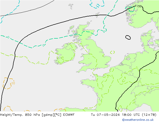 Z500/Rain (+SLP)/Z850 ECMWF Di 07.05.2024 18 UTC