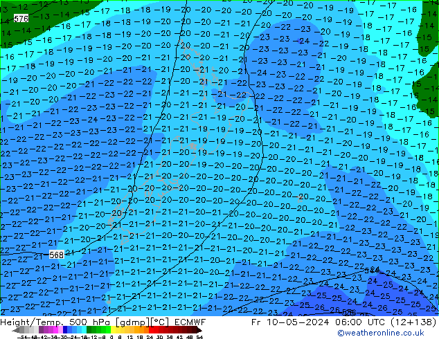 Z500/Rain (+SLP)/Z850 ECMWF ��� 10.05.2024 06 UTC