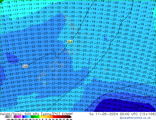 Z500/Rain (+SLP)/Z850 ECMWF Sáb 11.05.2024 00 UTC