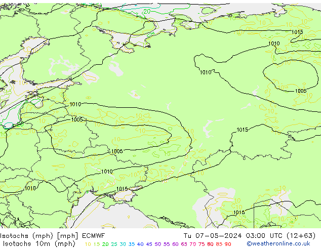 Isotachs (mph) ECMWF mar 07.05.2024 03 UTC