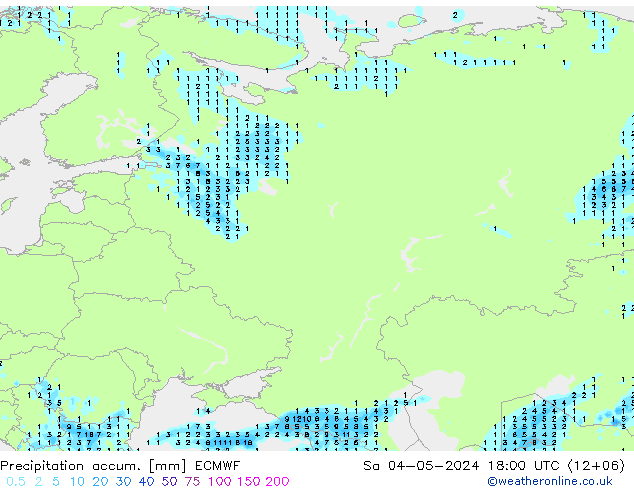 Precipitation accum. ECMWF Sa 04.05.2024 18 UTC