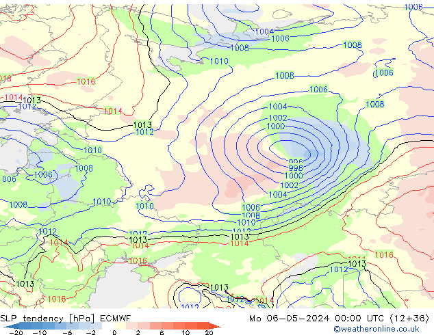 Tendenza di Pressione ECMWF lun 06.05.2024 00 UTC
