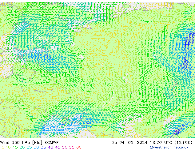 Wind 950 hPa ECMWF Sa 04.05.2024 18 UTC