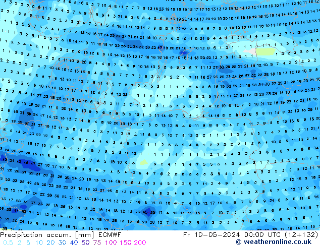 Precipitation accum. ECMWF Fr 10.05.2024 00 UTC