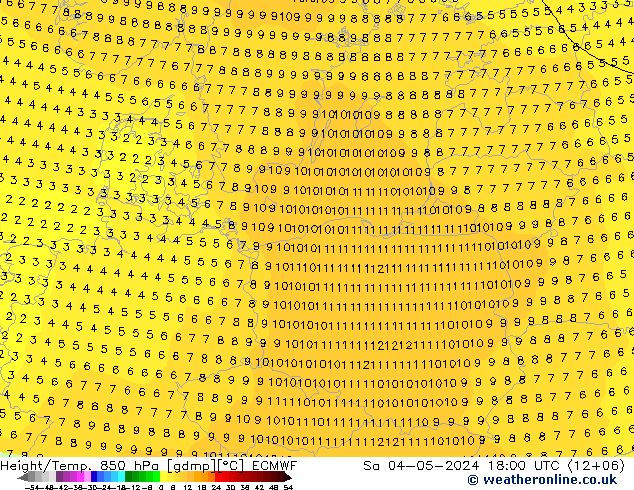 Z500/Rain (+SLP)/Z850 ECMWF сб 04.05.2024 18 UTC