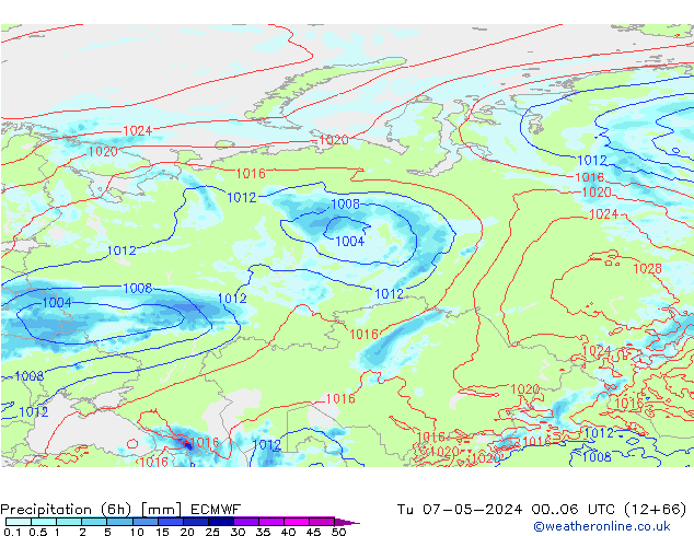 Z500/Rain (+SLP)/Z850 ECMWF  07.05.2024 06 UTC