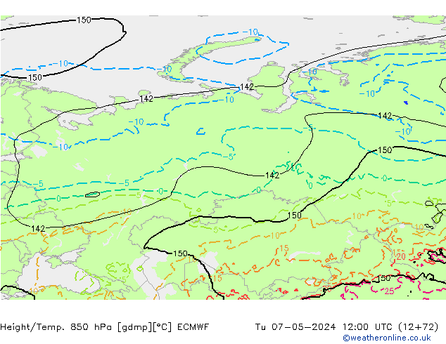 Z500/Rain (+SLP)/Z850 ECMWF Tu 07.05.2024 12 UTC