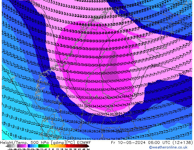 Z500/Yağmur (+YB)/Z850 ECMWF Cu 10.05.2024 06 UTC