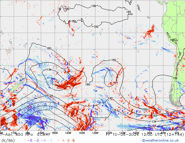 T-Adv. 850 hPa ECMWF pt. 10.05.2024 12 UTC