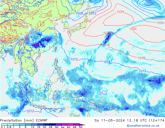 Niederschlag ECMWF Sa 11.05.2024 18 UTC