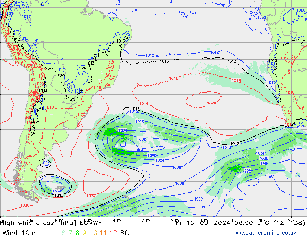 Windvelden ECMWF vr 10.05.2024 06 UTC