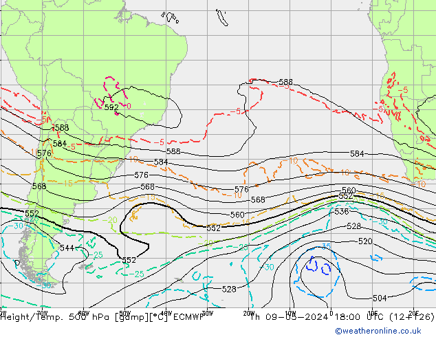 Z500/Rain (+SLP)/Z850 ECMWF Th 09.05.2024 18 UTC