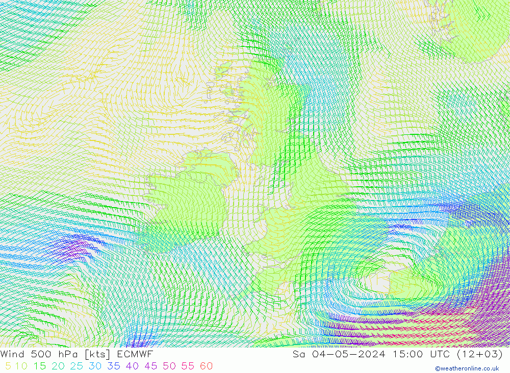 Wind 500 hPa ECMWF Sa 04.05.2024 15 UTC