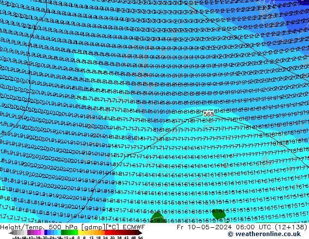 Z500/Rain (+SLP)/Z850 ECMWF ��� 10.05.2024 06 UTC