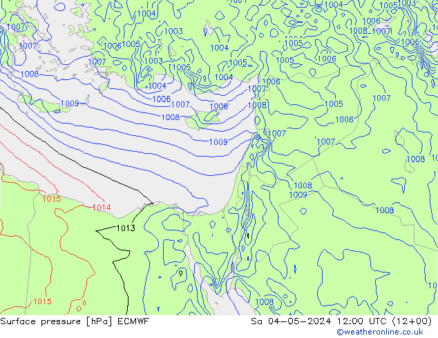 Surface pressure ECMWF Sa 04.05.2024 12 UTC