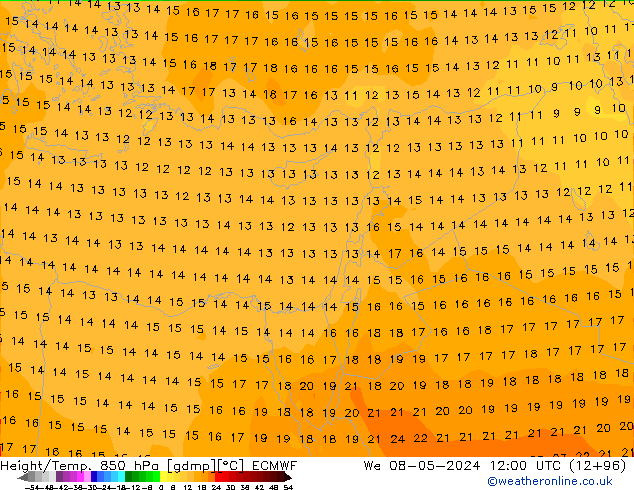 Z500/Rain (+SLP)/Z850 ECMWF We 08.05.2024 12 UTC