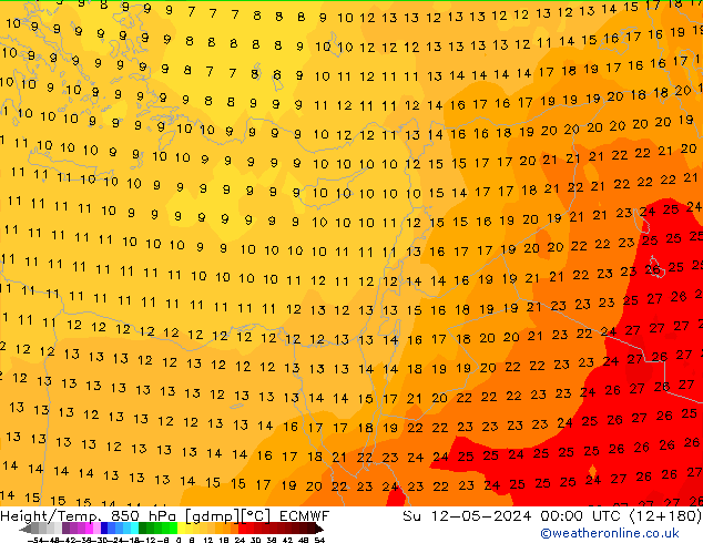 Z500/Rain (+SLP)/Z850 ECMWF Su 12.05.2024 00 UTC