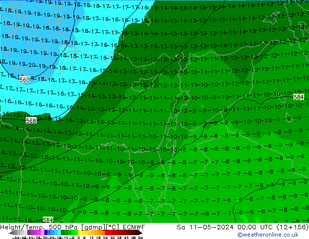 Z500/Rain (+SLP)/Z850 ECMWF Sa 11.05.2024 00 UTC