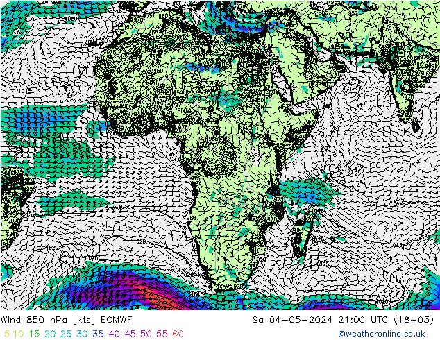 Wind 850 hPa ECMWF za 04.05.2024 21 UTC