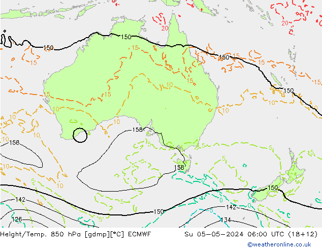 Z500/Rain (+SLP)/Z850 ECMWF Dom 05.05.2024 06 UTC