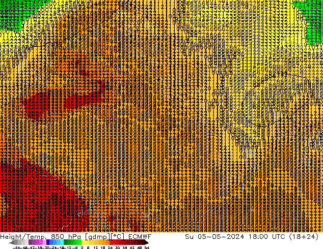 Z500/Rain (+SLP)/Z850 ECMWF 星期日 05.05.2024 18 UTC