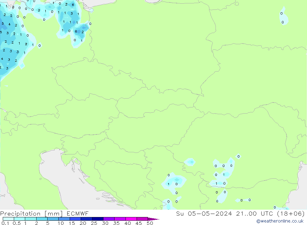 Precipitation ECMWF Su 05.05.2024 00 UTC