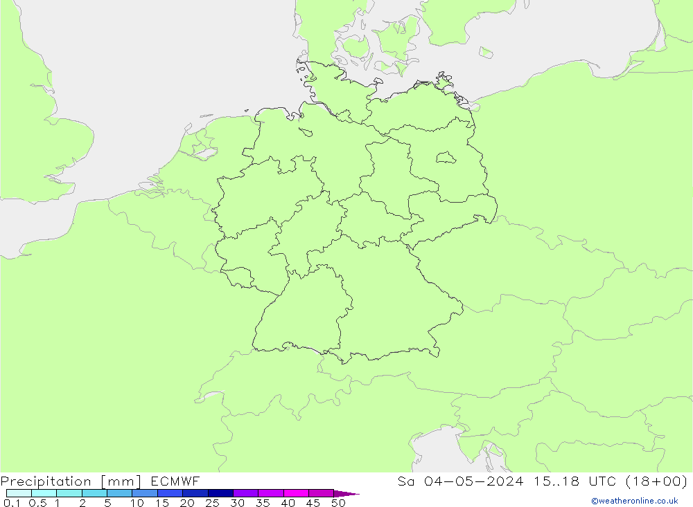 Niederschlag ECMWF Sa 04.05.2024 18 UTC