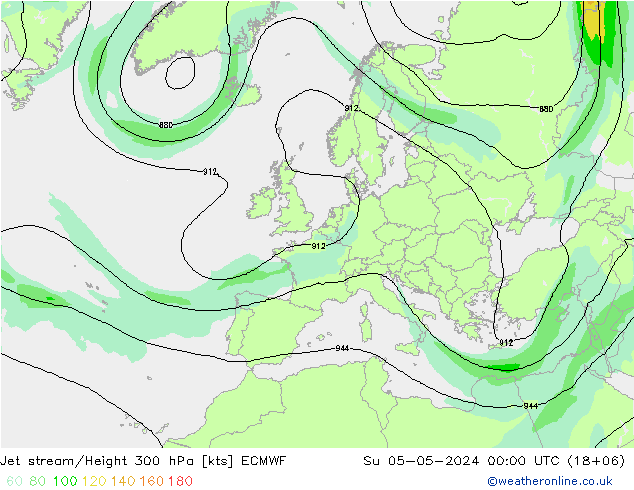 Jet stream/Height 300 hPa ECMWF Ne 05.05.2024 00 UTC