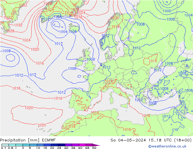 Niederschlag ECMWF Sa 04.05.2024 18 UTC