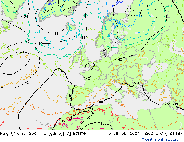 Z500/Rain (+SLP)/Z850 ECMWF lun 06.05.2024 18 UTC