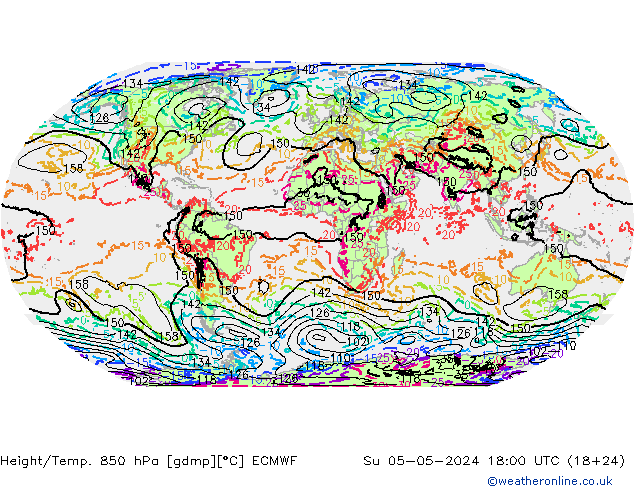 Z500/Rain (+SLP)/Z850 ECMWF So 05.05.2024 18 UTC