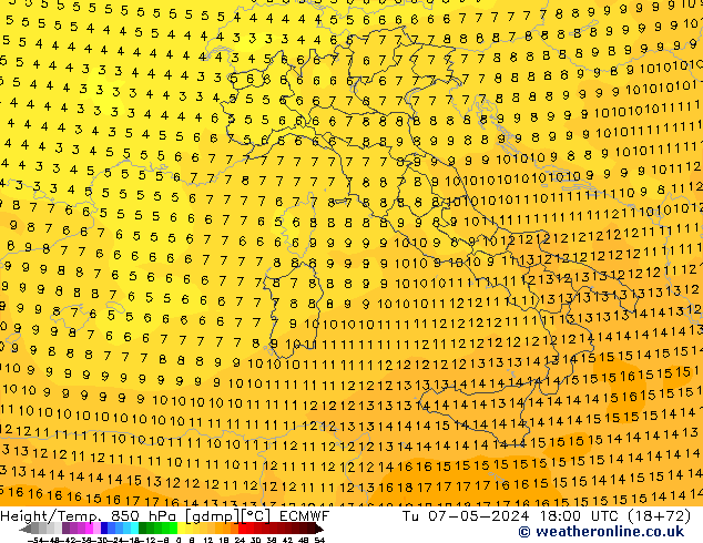 Z500/Rain (+SLP)/Z850 ECMWF mar 07.05.2024 18 UTC