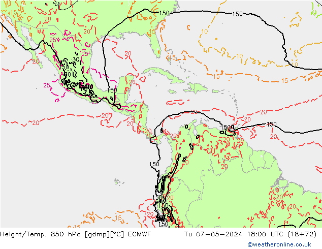 Z500/Rain (+SLP)/Z850 ECMWF  07.05.2024 18 UTC