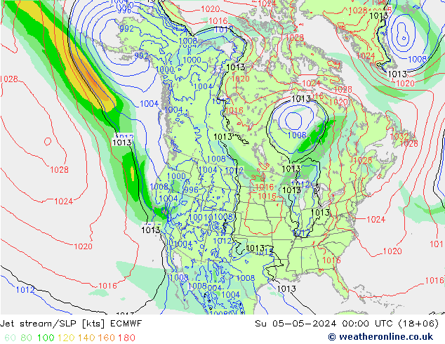 Polarjet/Bodendruck ECMWF So 05.05.2024 00 UTC