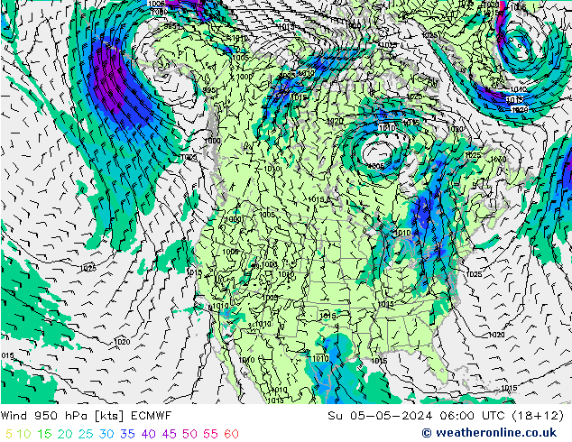 Wind 950 hPa ECMWF So 05.05.2024 06 UTC