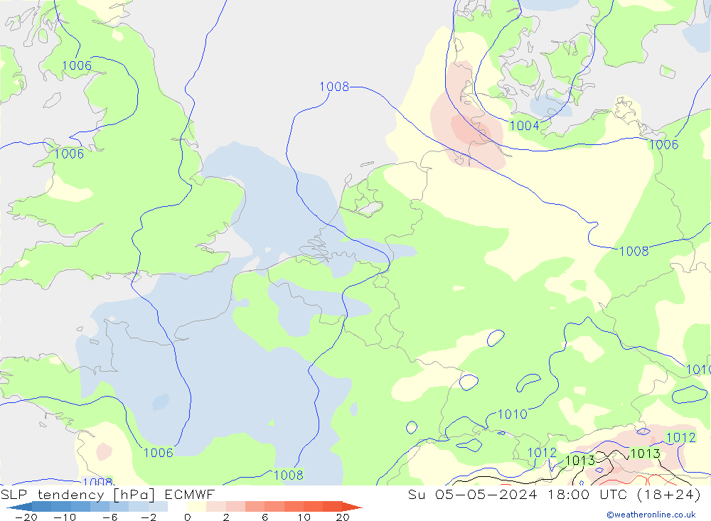 SLP tendency ECMWF Su 05.05.2024 18 UTC