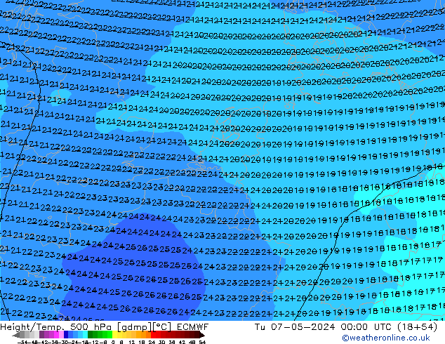 Z500/Rain (+SLP)/Z850 ECMWF Tu 07.05.2024 00 UTC